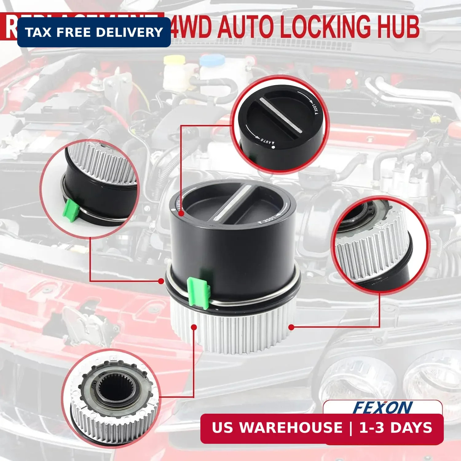 4WD Auto Locking Hub Pair Kits Replacement for 1999-2004 Ford F250 F350 F450 F55