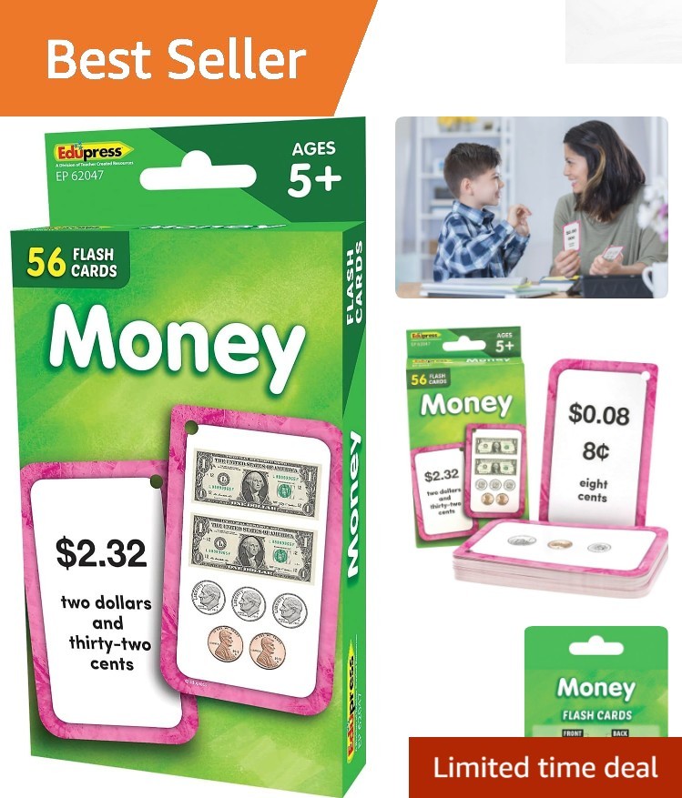 Money Flash Cards EP62047 – Full-Color Set for Enhancing Math Skills in Adults