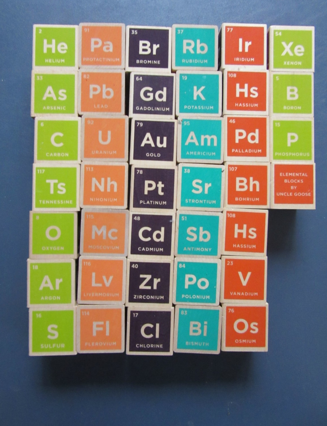 Uncle Goose Periodic Table of Elements wooden blocks lot of 39