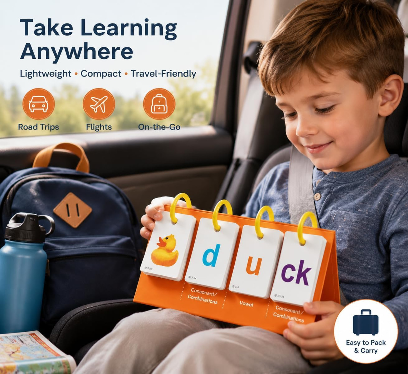 Phonics Flash Cards for Kids 3-8, Sight Words Flash Cards, CVC CVCC CCVC Word