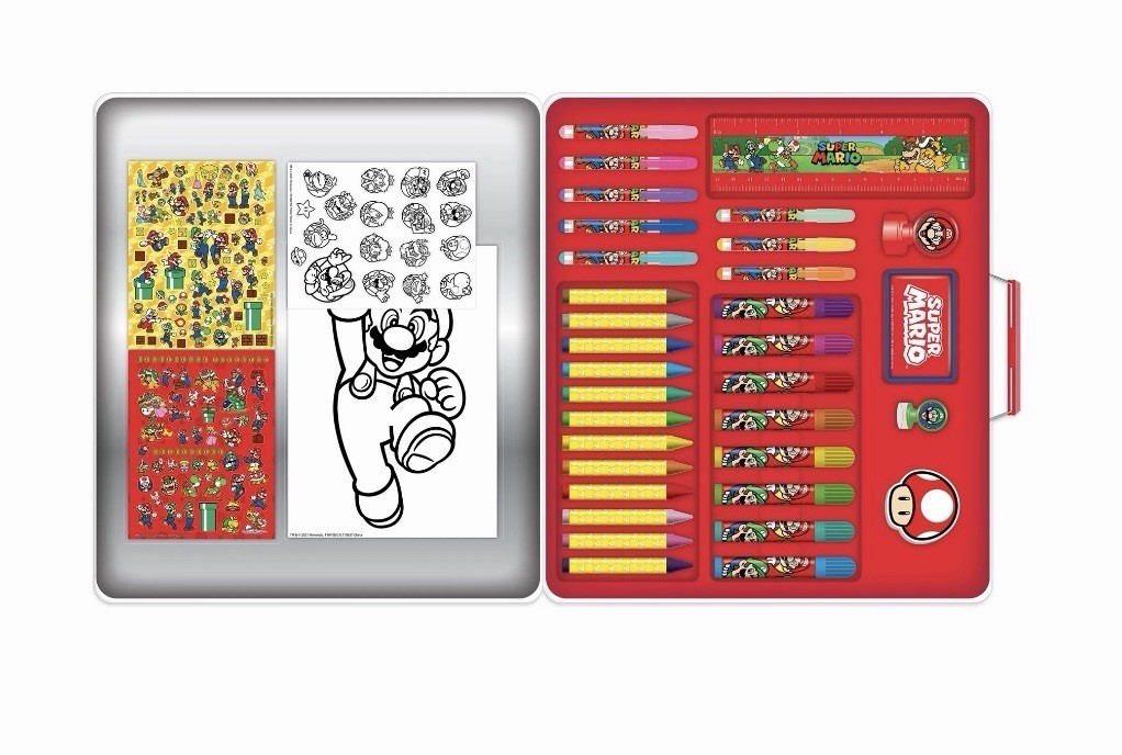 Nintendo Super Mario Deluxe Activity Art Set with Metal Carrying