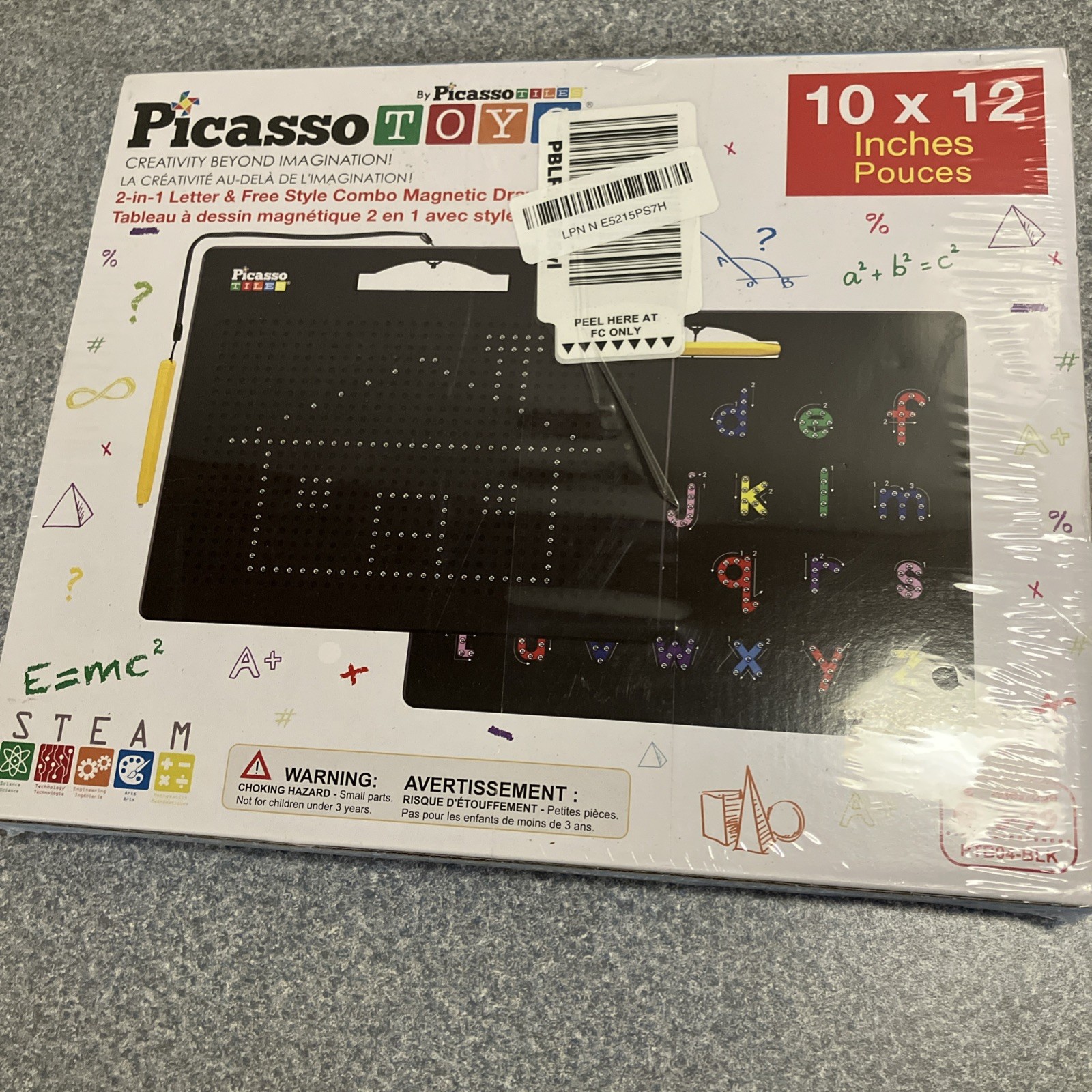 Picasso Toys Double Sided 2 in 1 Alphabet Number Magnetic Drawing Board Steam