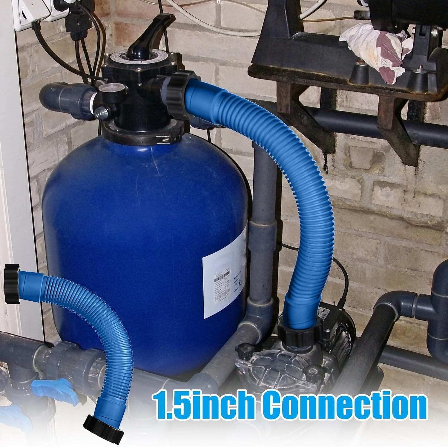 Eboot 16 Inch Pool Pump Hoses for Above Ground Pools 1.5″ Diameter Sand Filter