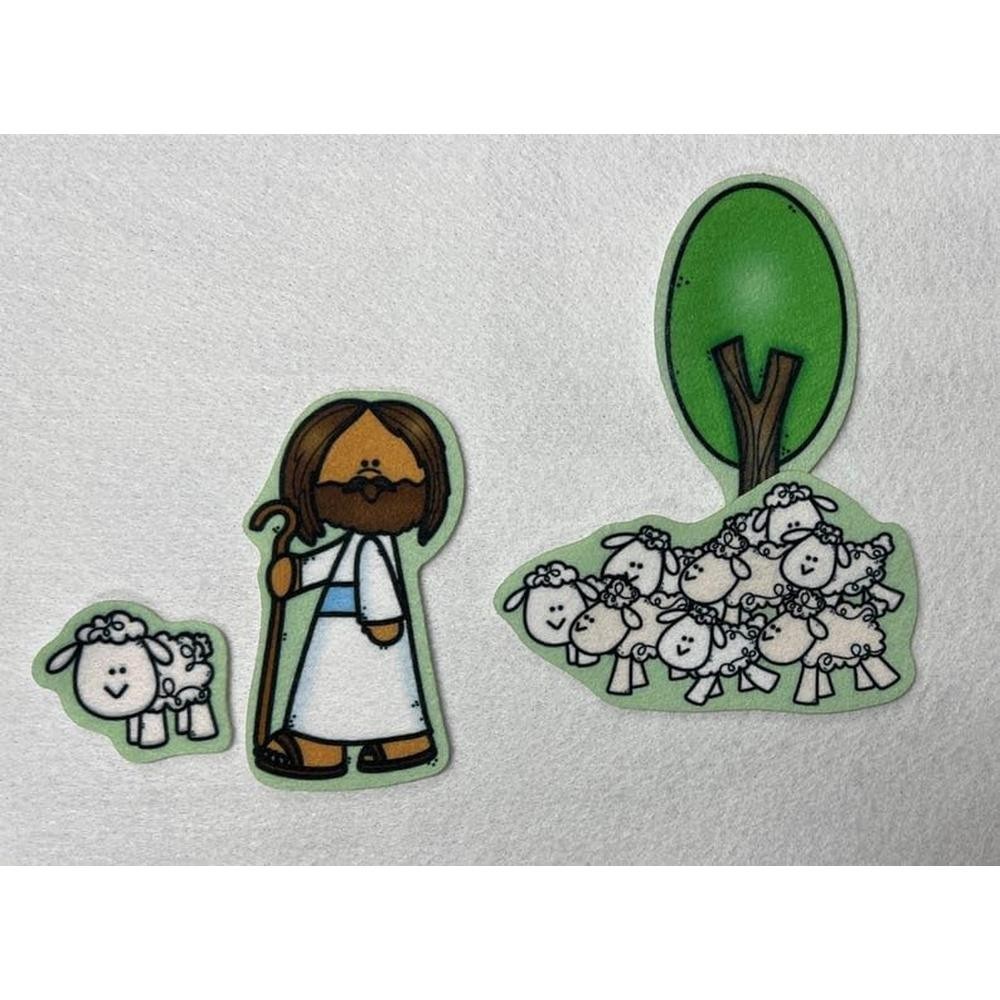 Jesus Good Shepherd & Parable of the Lost Sheep Bible Felt Story Flannel Boards