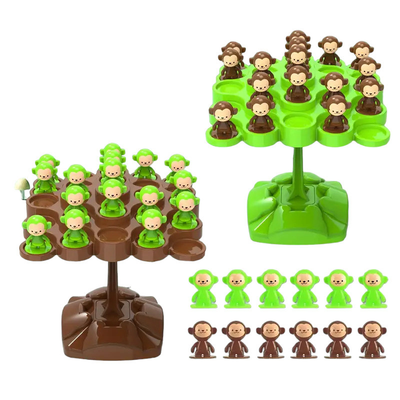 Monkey Balance Tree Concentration Balance Training Toy – New – Green Monkeys