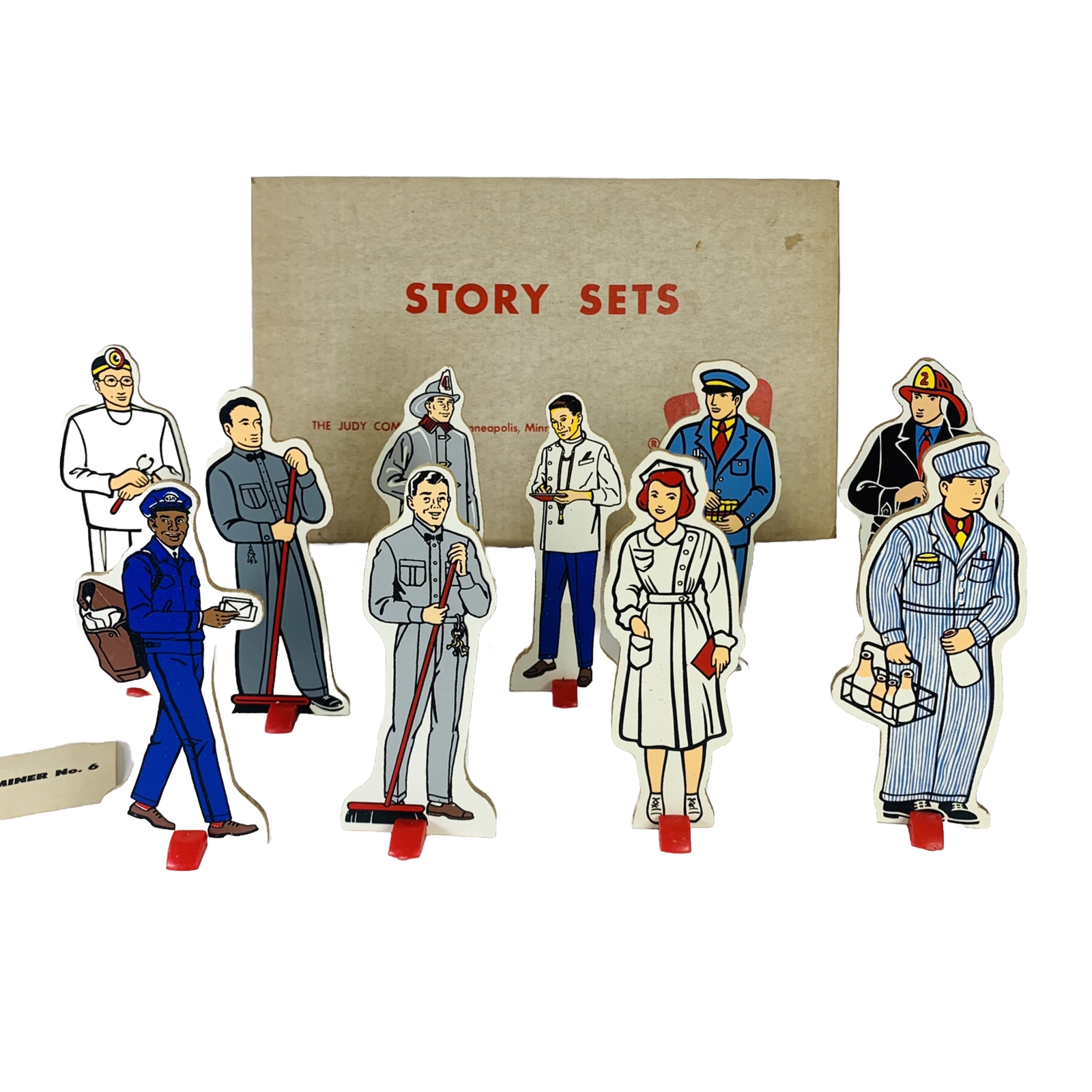 VTG Judy Story Set Of 10 Community Workers Stands Educational Collectibles 60s
