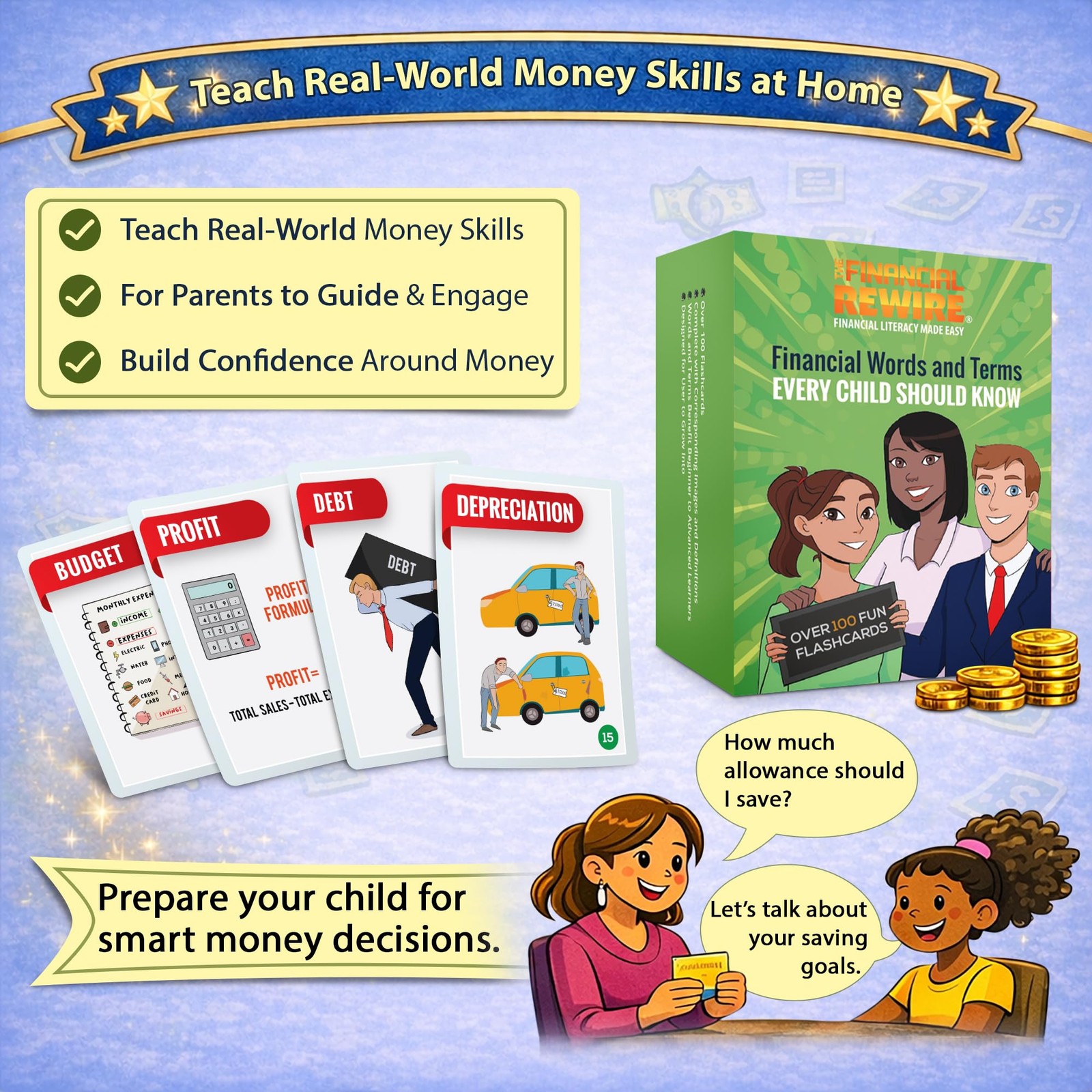 Financial Literacy Flashcards for & Teens | 108 Money & Finance Terms with Im…