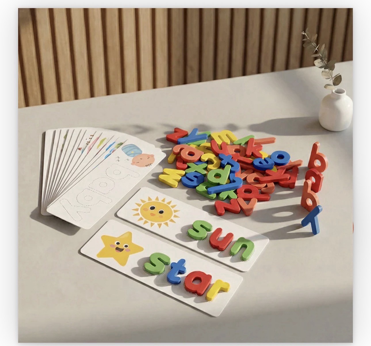 Montessori Generation Wooden Spelling Game Learning Baby Children New