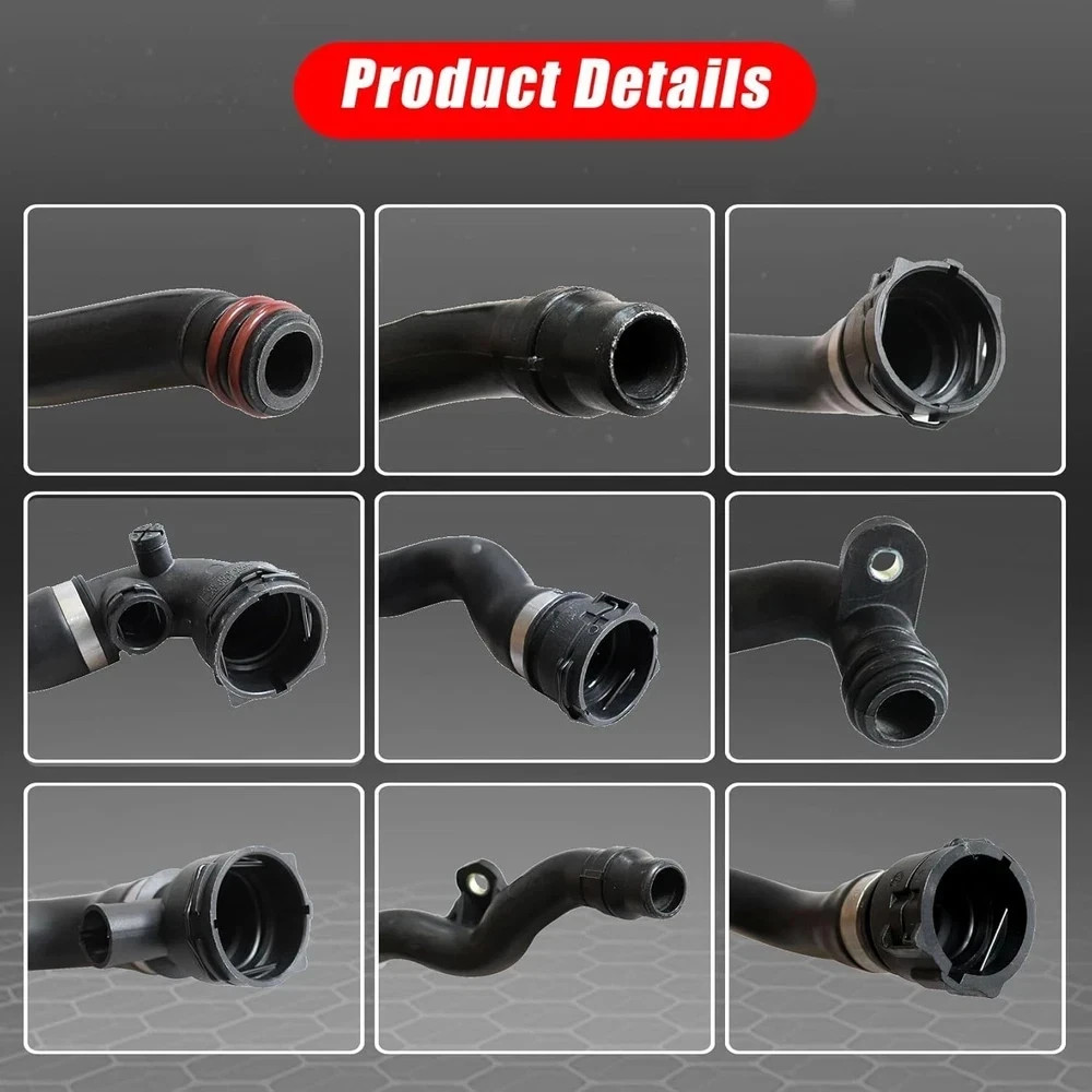 7Pcs Set Expansion Tank Coolant Radiator Hose Kit Compatible with BMW