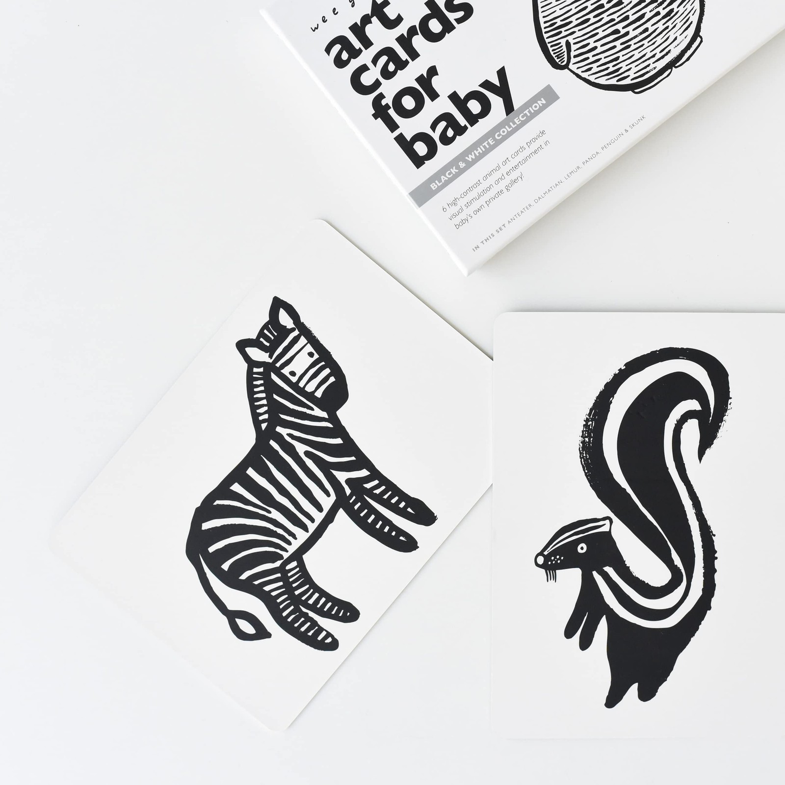 Art Cards for Baby, Durable High Contrast Black and White Animal Flashcards f…