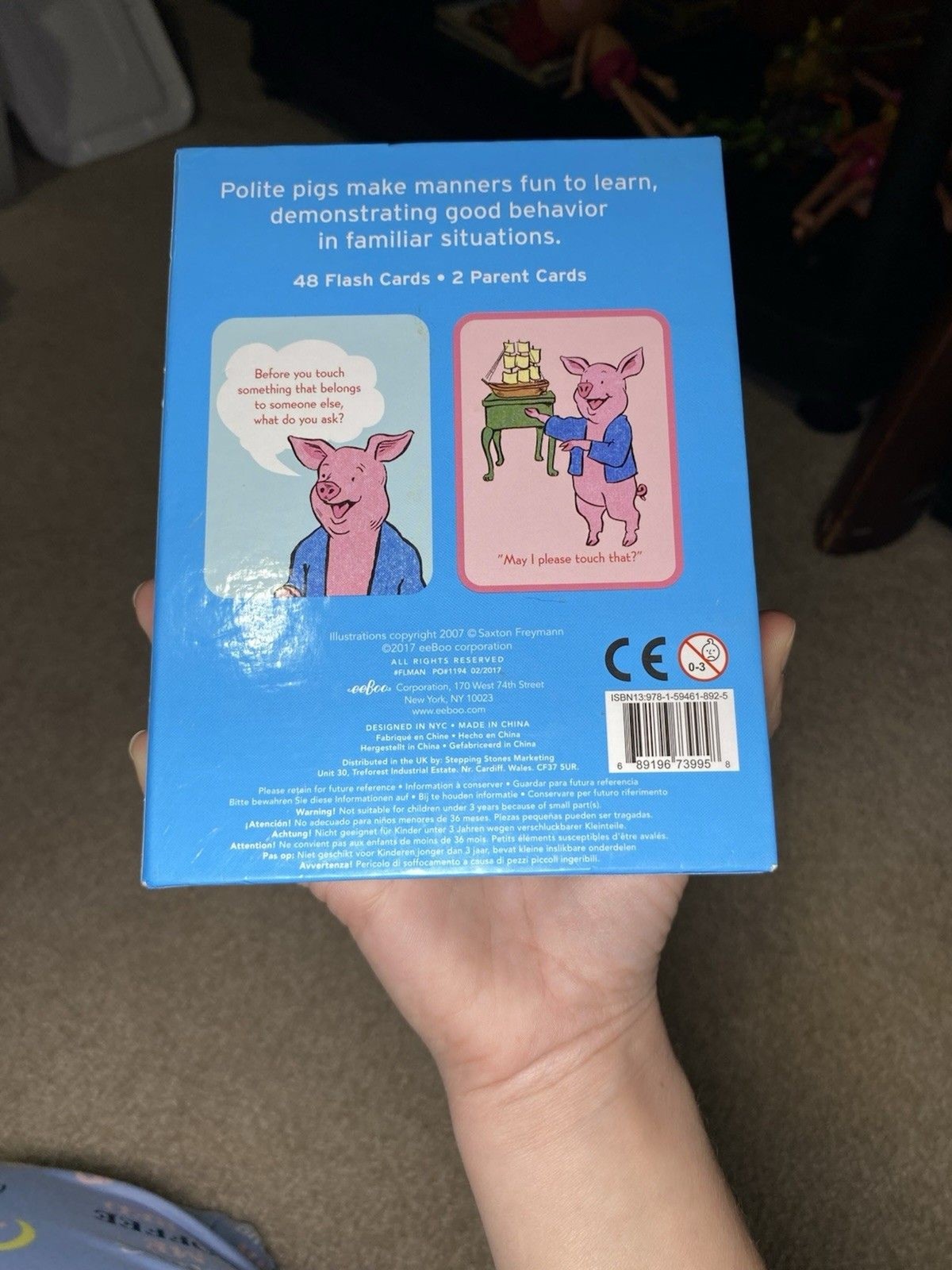 eeBoo Good Manners Flash Cards Saxton Freymann Polite Pigs Vintage Style Complet