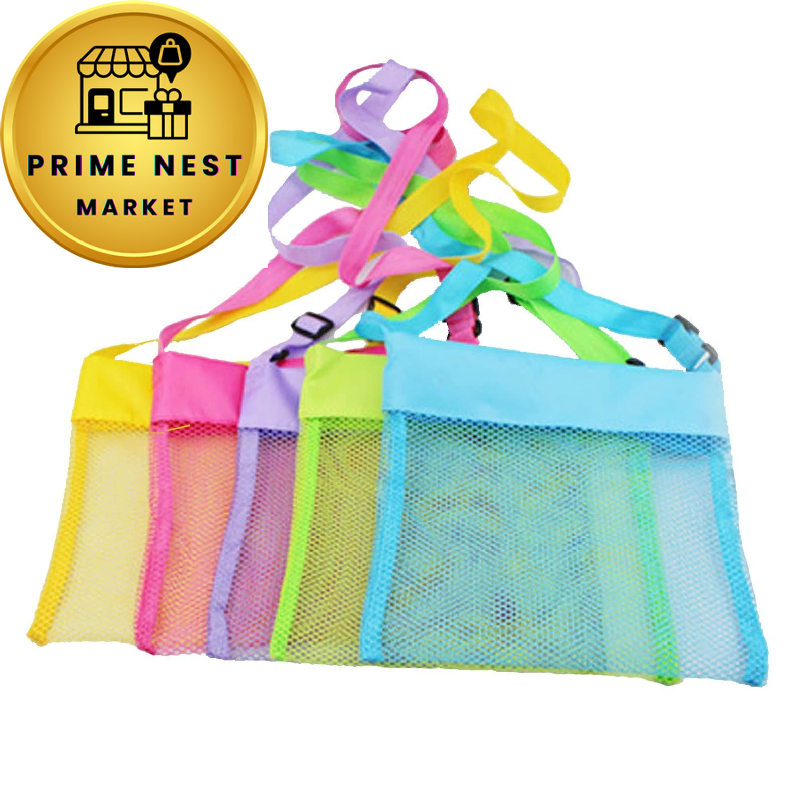 LEMAXELERS 5-PCS Colorful Mesh Beach 23×23 cm (9×9 inches), 5-pack