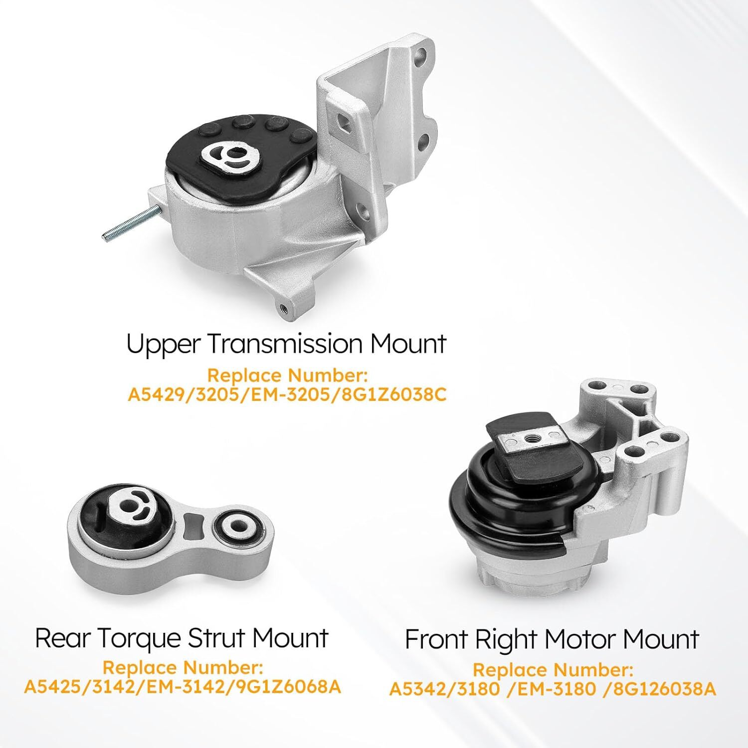 A5425 A5429 A5342 Engine Motor Transmission Mount Kit for 08-12 Ford Taurus