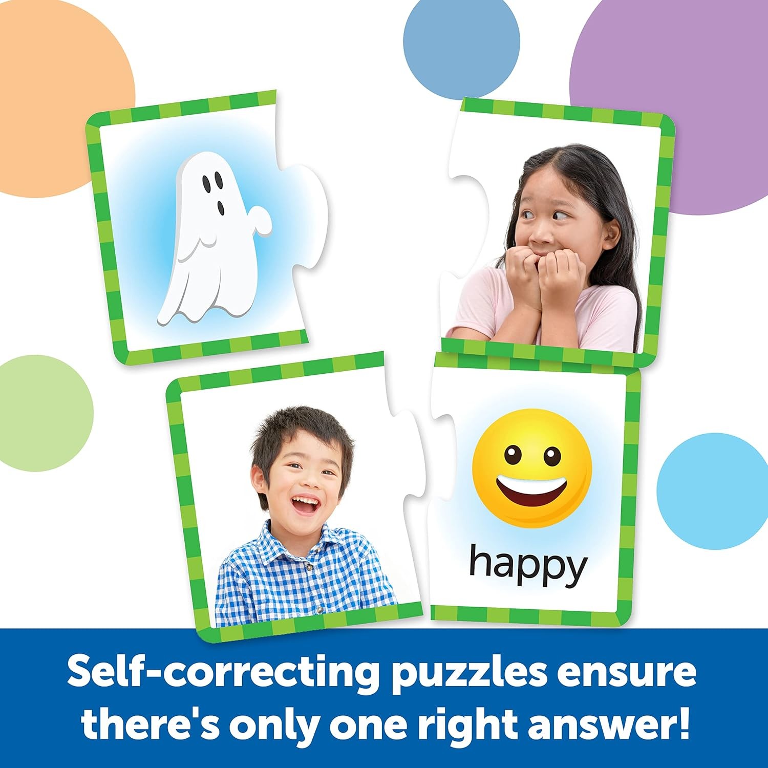 Learning Resources Feelings & Emotions Puzzle Cards – SEL, Emotional Regulation