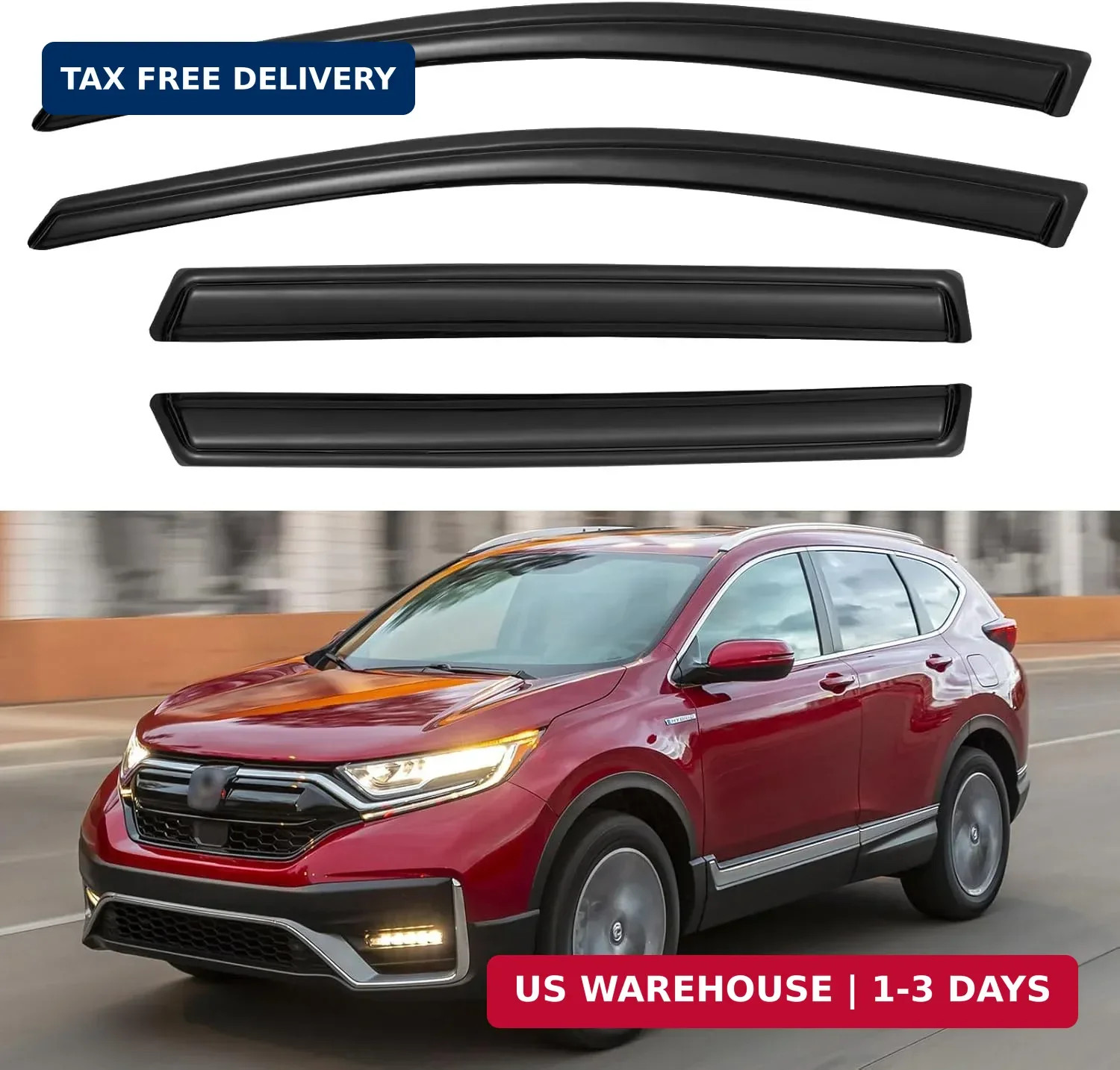 Window Visors Rain Guards for Honda CRV 2017 2018 2019 2020 2021 2022, Out-Chann