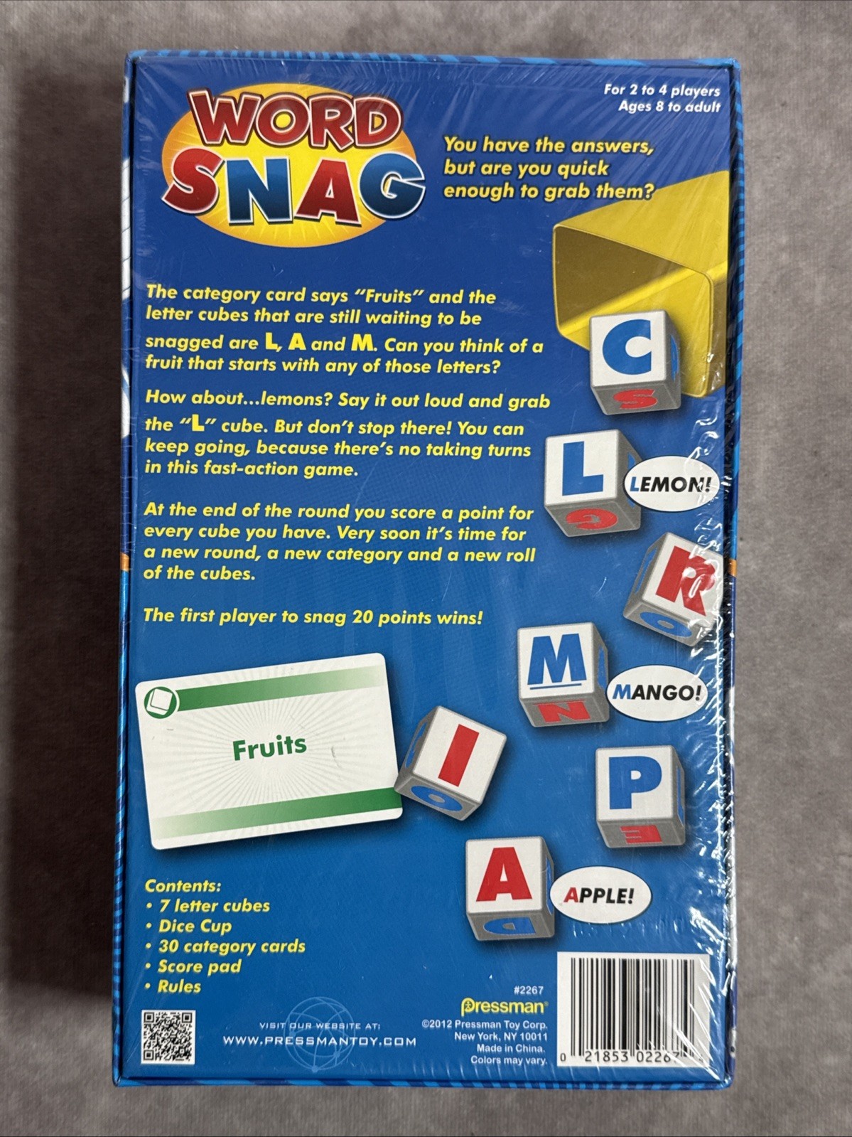 Pressman Word Snag Game 2012 Toy of the Year Award Winner Word Dice Game