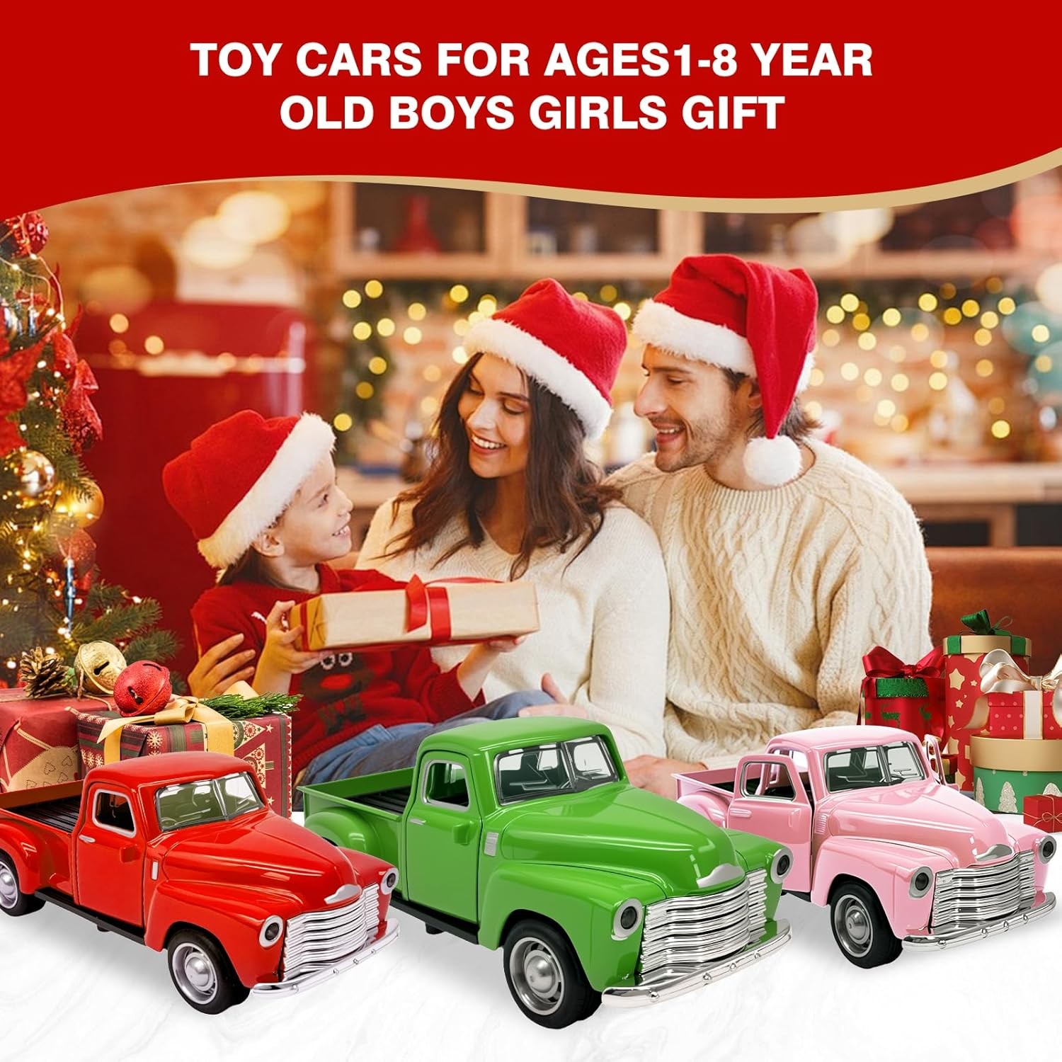 Little Blue Truck Toy for Toddlers 2 3 4 5 6 7 8 Year Old Boys Girls,1:32 Alloy