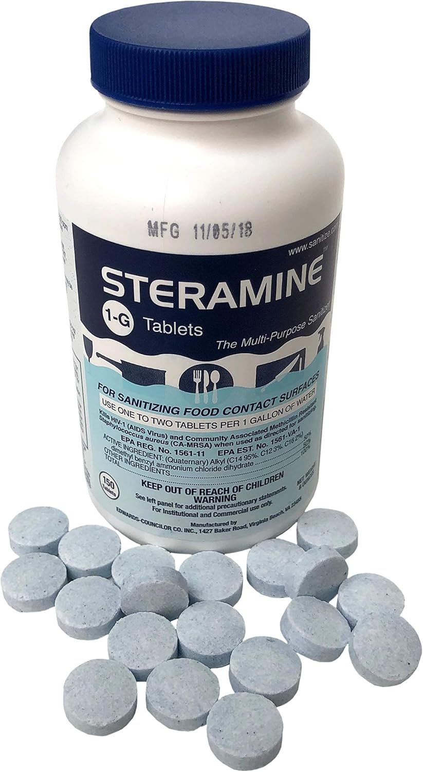 Edwards-Councilor S150E48 Steramine Sanitizer Tablets (Sanitabs) 150 Count Bottl