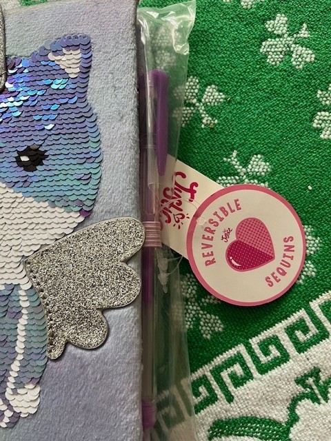 Justice Girls Sequin Lavender Flip Sequins Diary Journal Writing Notebook