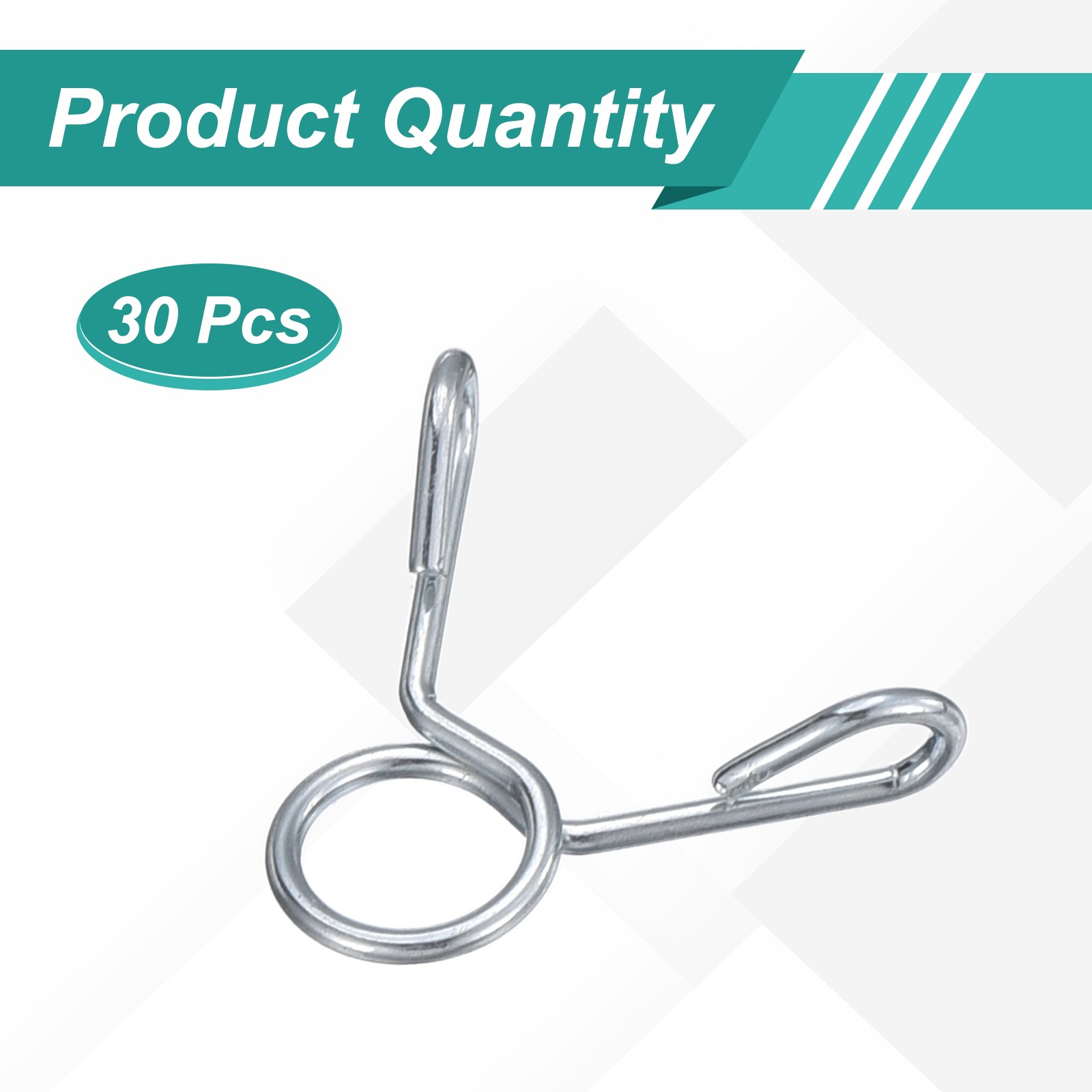 30Pcs 5mm ID 5mm Clamp Dia. Fuel Line Hose Clips Spring Clips Clamps, Blue White