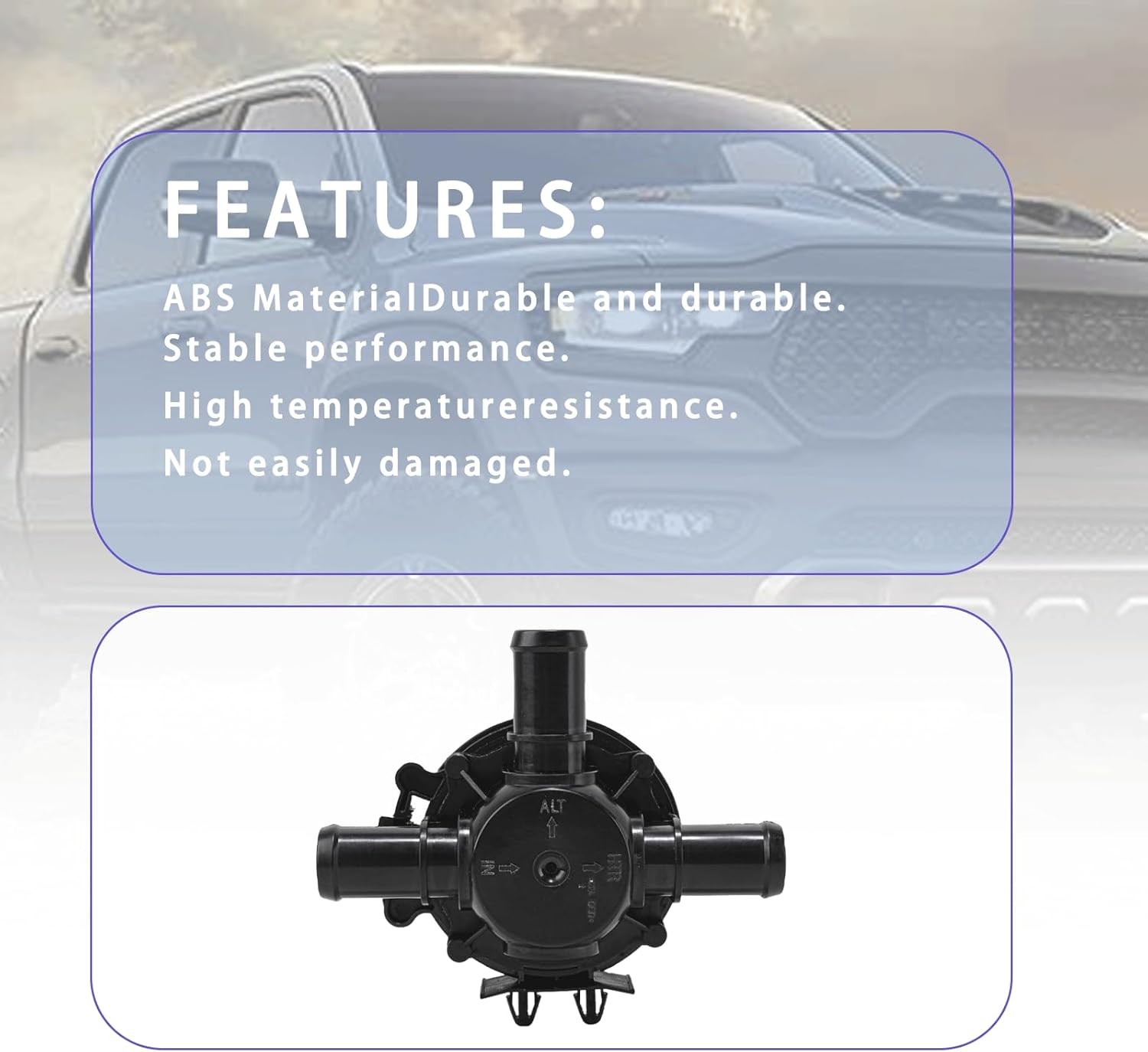 Coolant 3 Way Valve Compatible for 2013-2018 Dodge Ram 1500 2500 3500 4500 5500