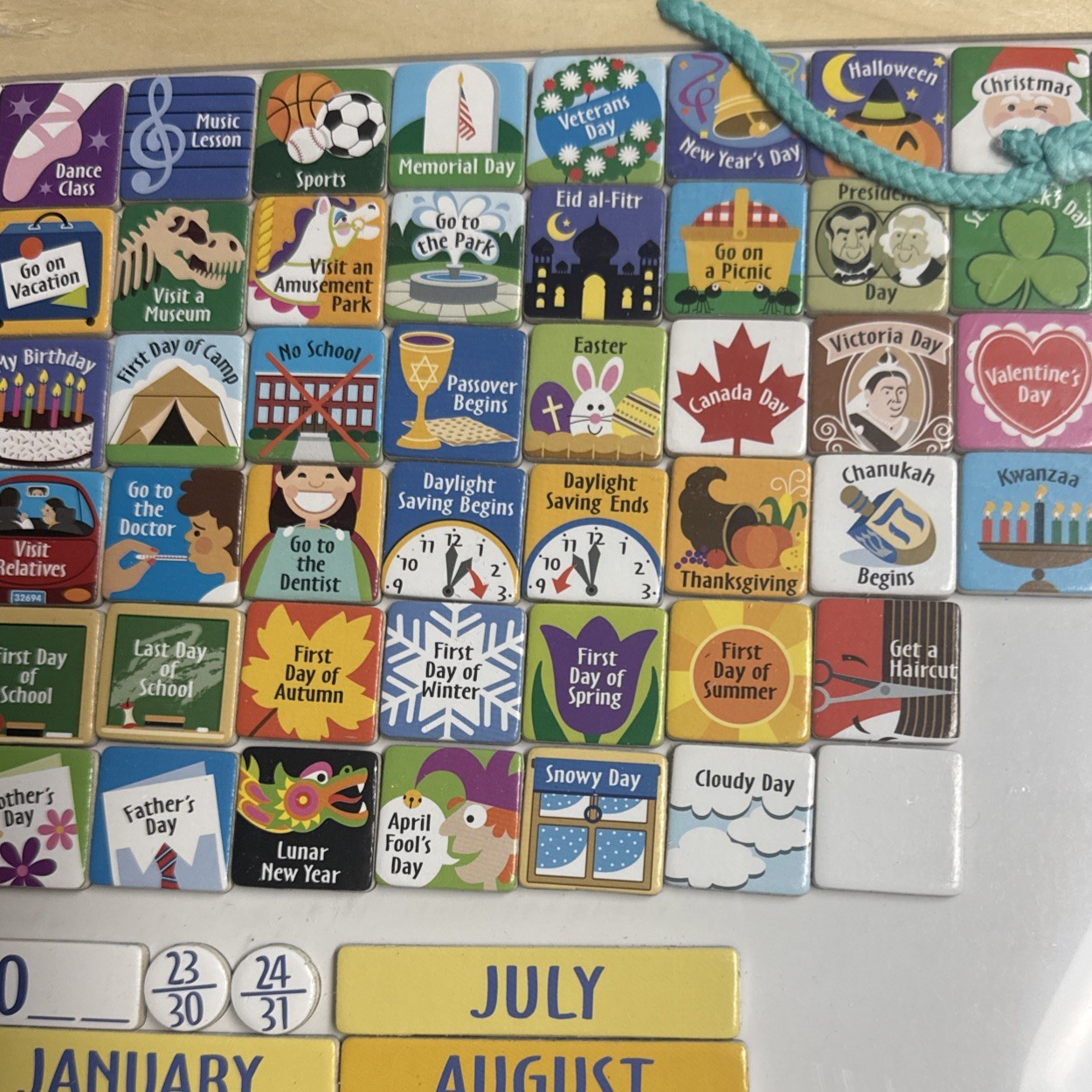 Melissa & Doug Hanging Magnetic Monthly Wall Calendar 112 Magnets