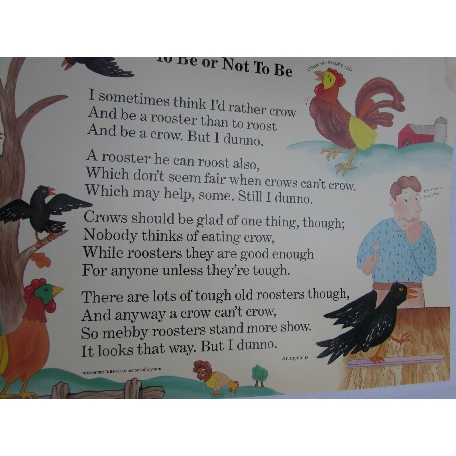 To Be or Not School Poster Anonymous 30263 Poetry VNTG