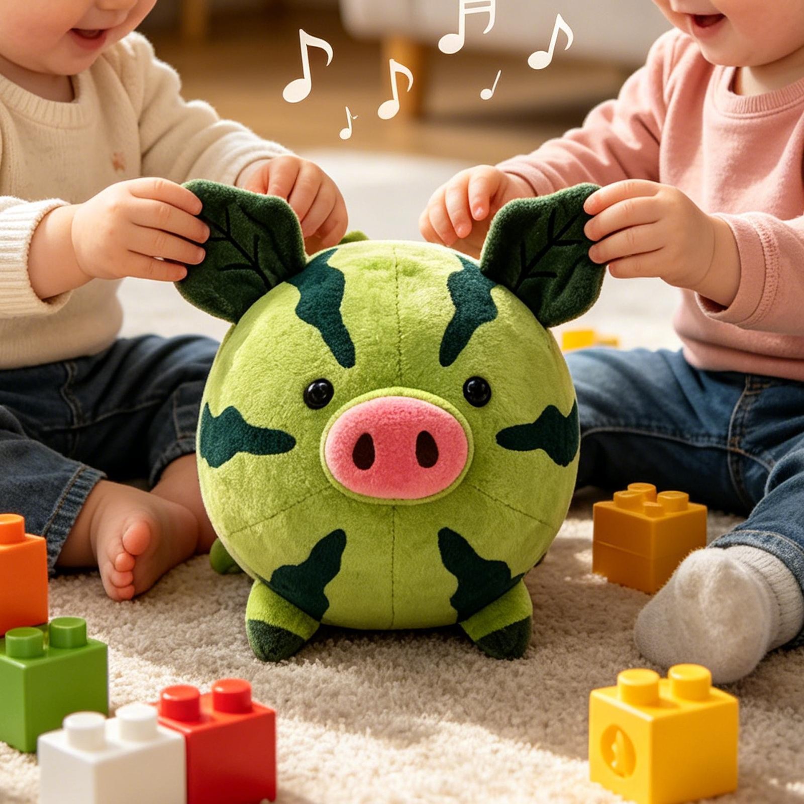 Interactive Music Plush Toy Watermelon Shape Stuffed Animal Interactive Toys