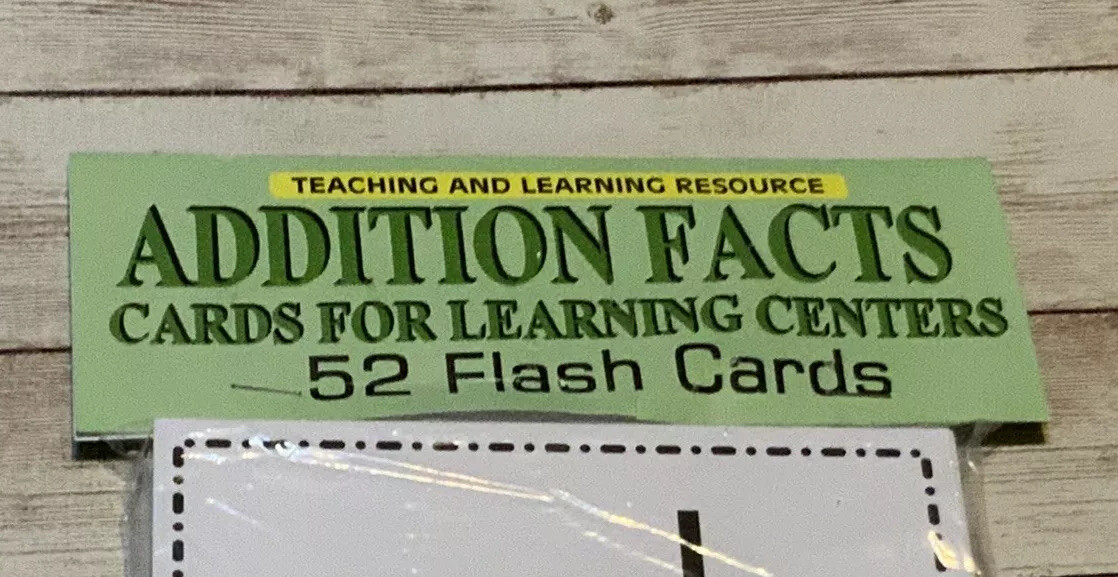Addition Fact – Cards for Learning Center 52 Cards- Teaching supplies