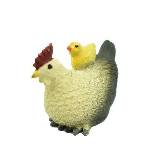 Chicken, Hen with Chick Realistic Toy Model Plastic Barn Farm Animal 1.4″ F4256