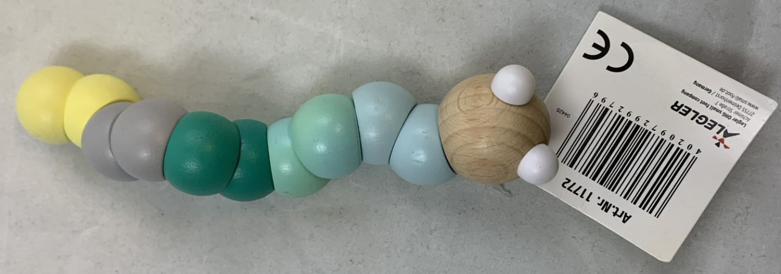 Small Foot Motor Skills Toy Caterpillar Pastel Wooden Learning Toy Portable B…
