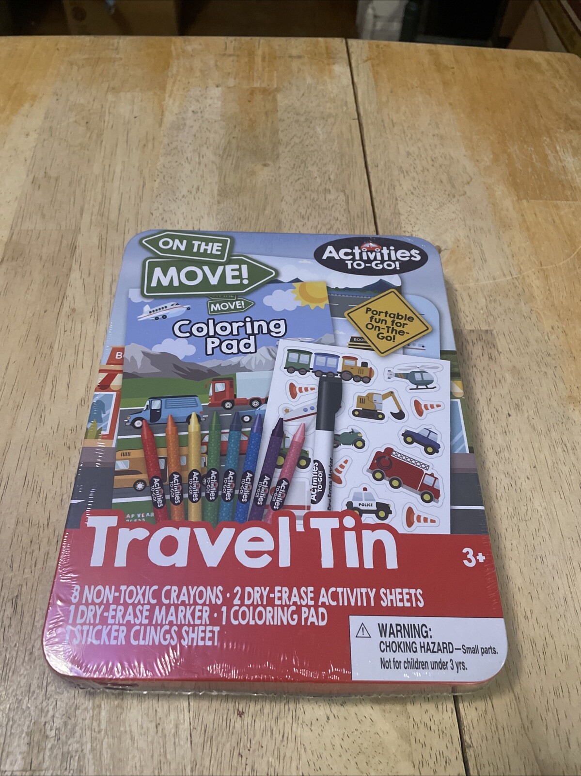 Activities-to-Go Travel Tin ON THE MOVE Coloring Pad and more NEW & SEALED