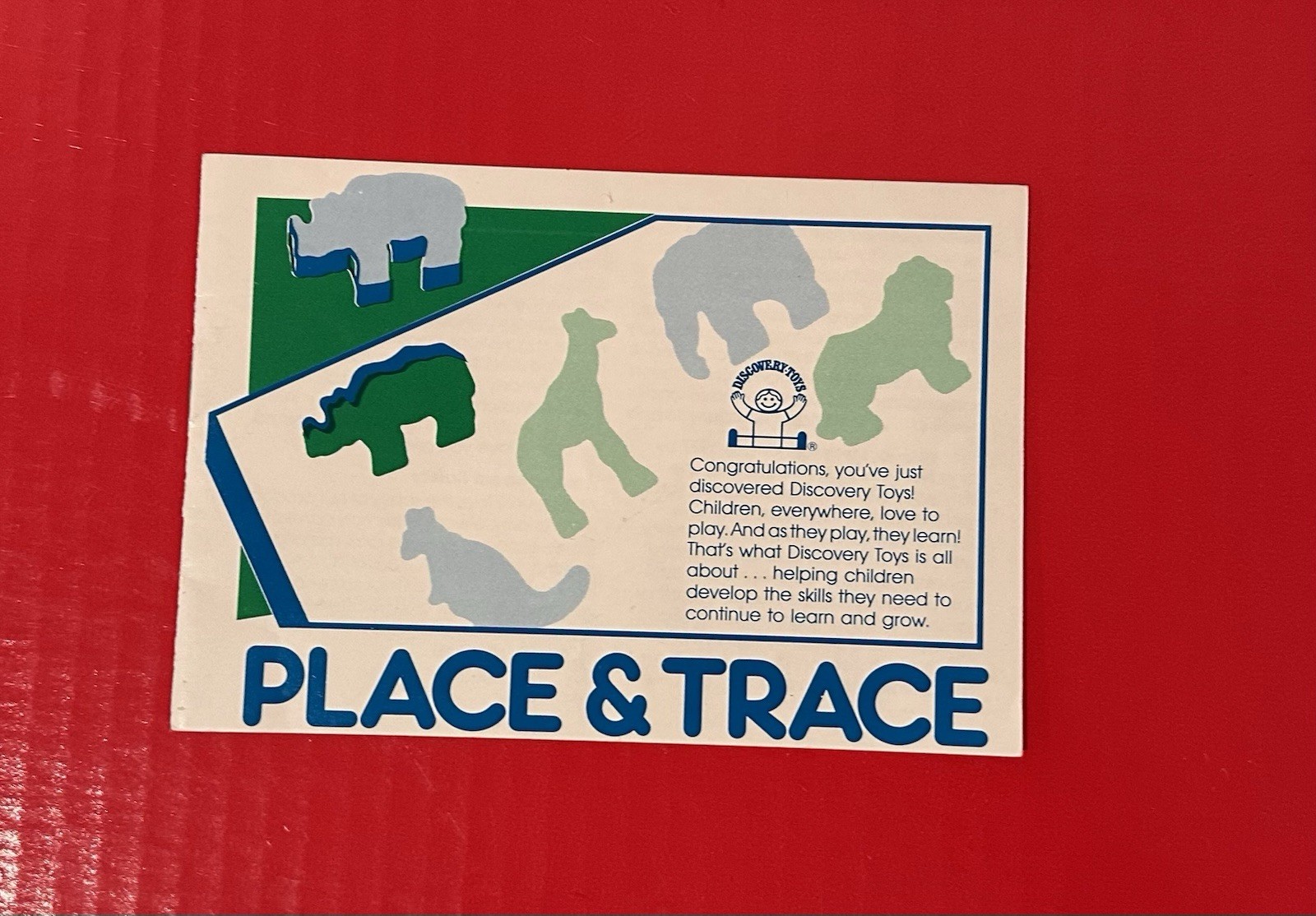 Discovery Toys Place & Trace Dinosaurs Animals Vehicles 1984 USA ~Complete Set!