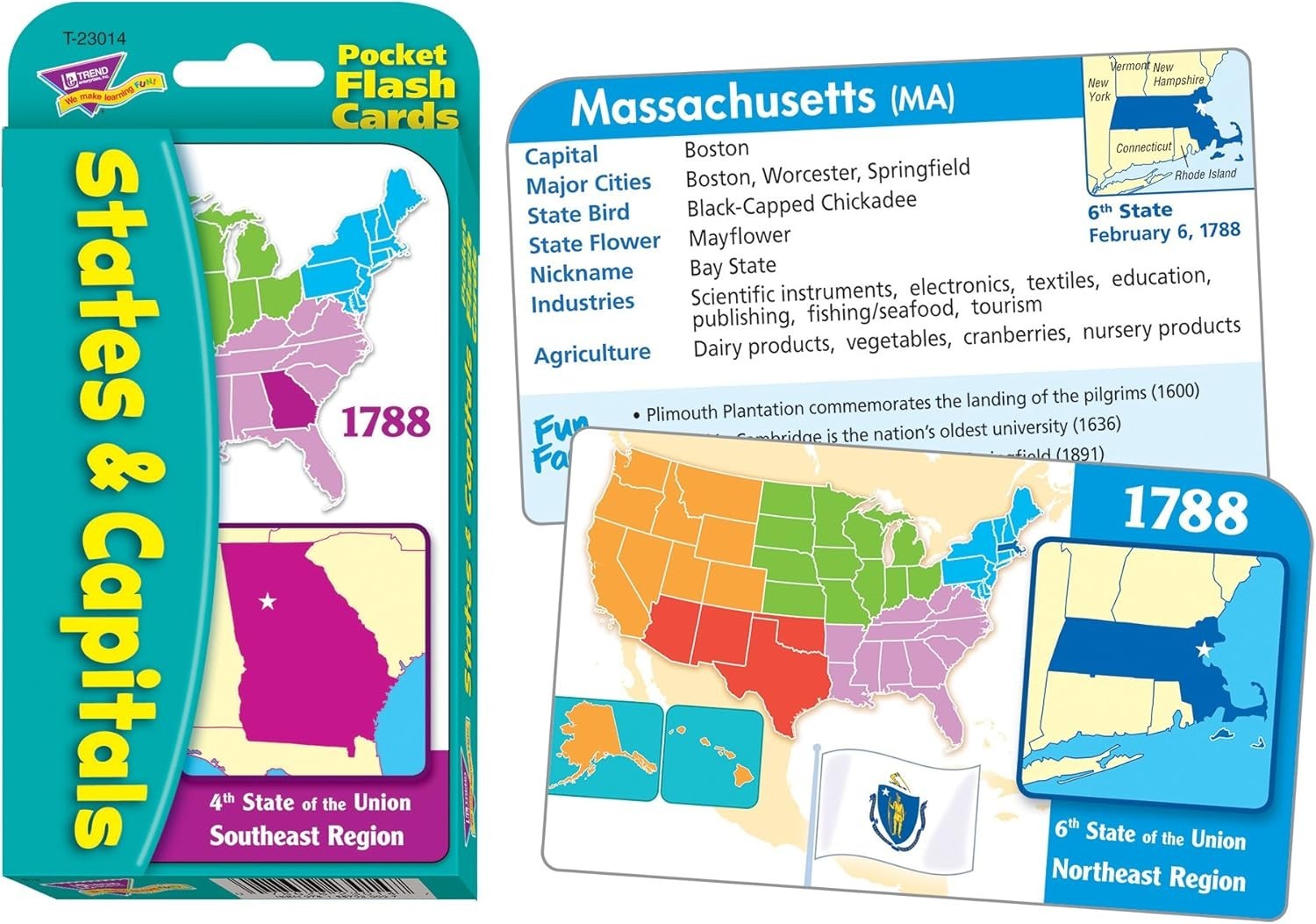 56 Two-Sided States & Capitals Flash Cards for Kids – Travel & Learn Easily