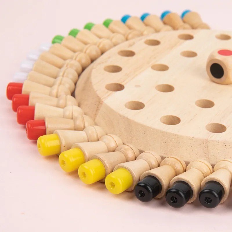 Wooden Memory Match Stick Chess Color Game Board Puzzle Kids Educational New Toy
