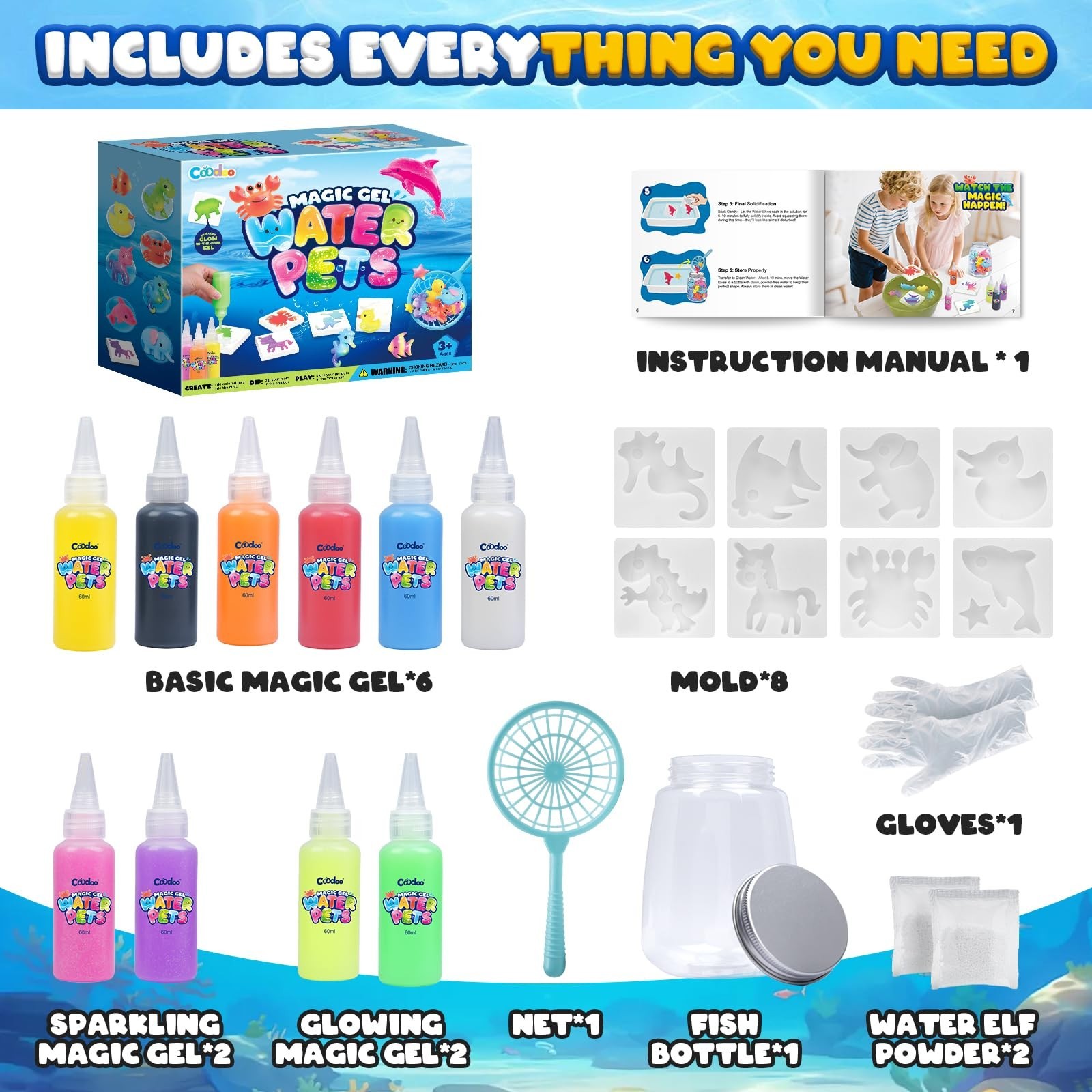 Magic Water Elf Toy Craft Kits for Kids, DIY Your Own Aqua Fairy Water Pets &…