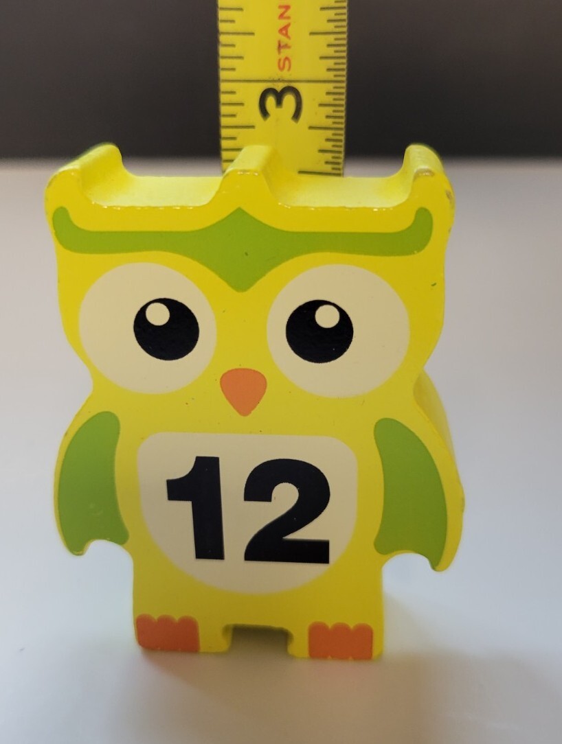 Discovery Toy Stacking Owl Balancing Game Replacement Wood Block Yellow #12 ONLY