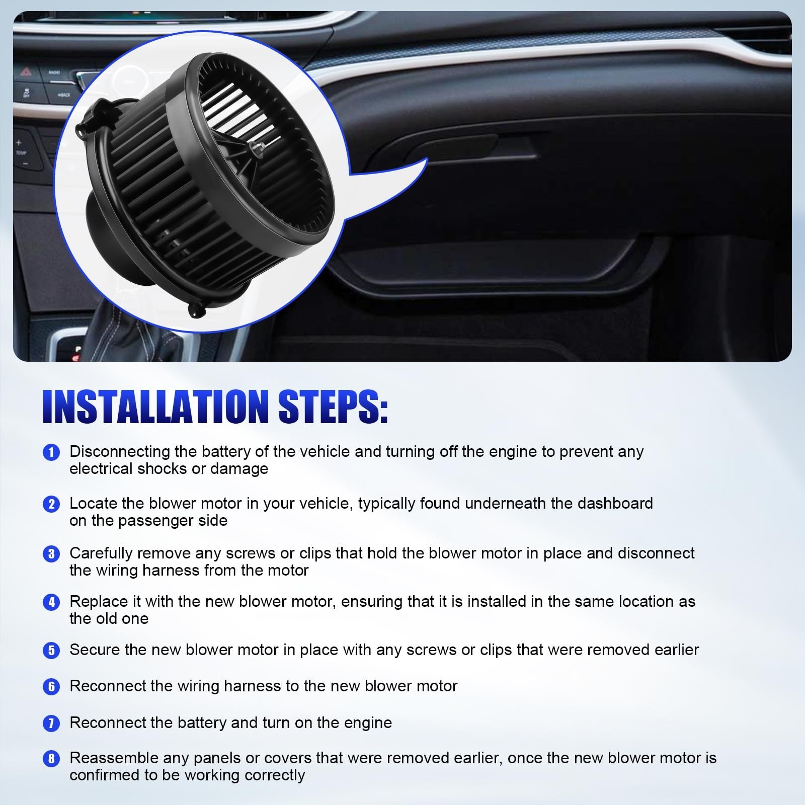 AC Blower Motor 700211 for Chevy Equinox GMC Terrain 2010-2017 | for Chevy Eq…
