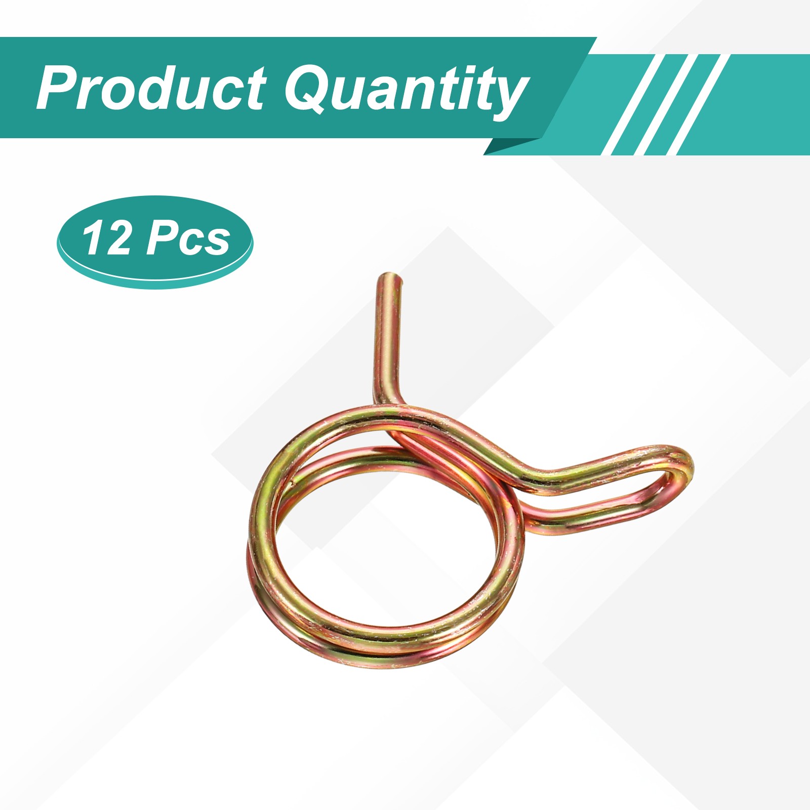 12Pcs 10mm ID Double Wire Spring Hose Clamp Spring Clips Clamps