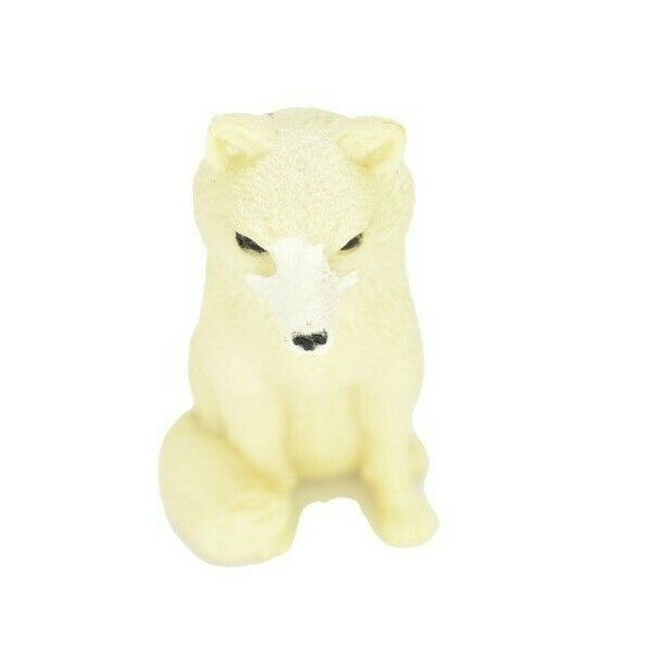Fox, Arctic, White, Very Nice Plastic Animal, Toy, Kids, Realistic 2″ F1102
