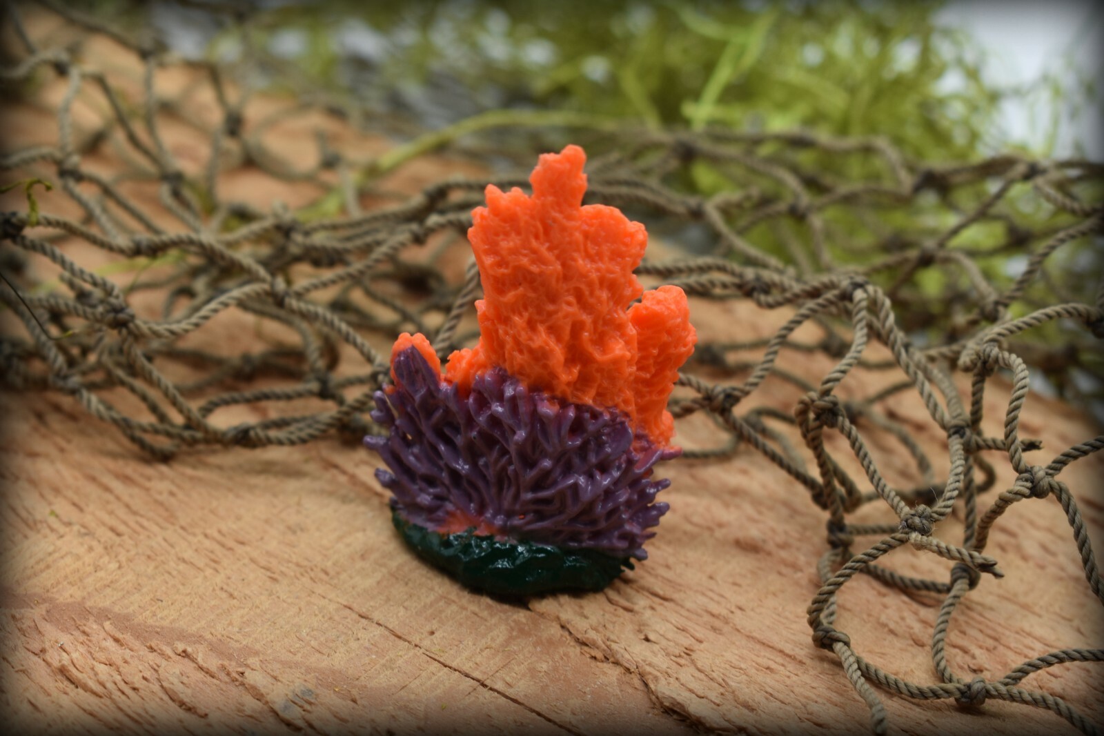 Toy Coral With Sea Fan, Red, Purple, Plastic Figure, Model, Realistic F1790B378