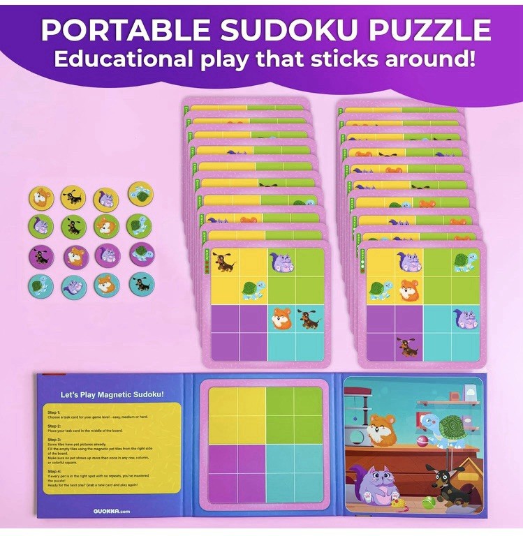 NEW Magnetic Sudoku Puzzles 20 PCs 3 Levels Easy Medium Hard Educational Travel