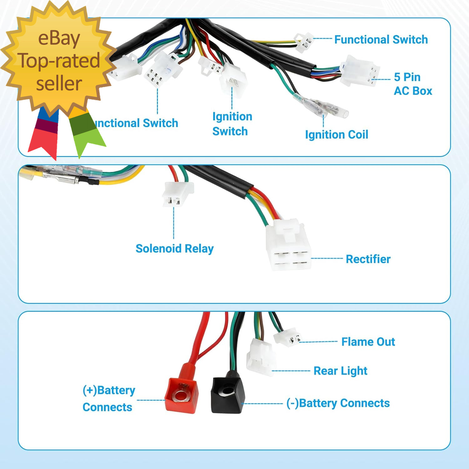 Electric Wiring Harness Kit Compatible with Taotao Coolster 110Cc 125Cc