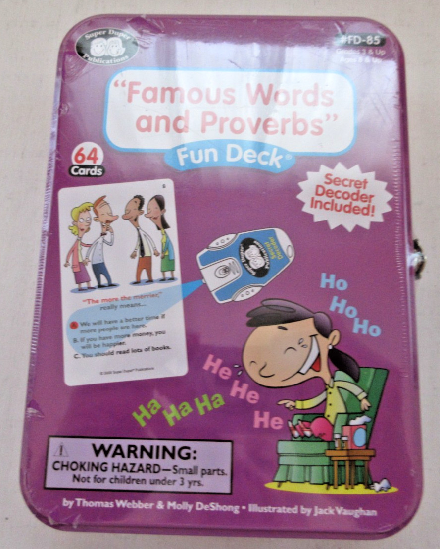 Super Duper Publications Proverbs Cards Speech Special Ed Teacher New Sealed