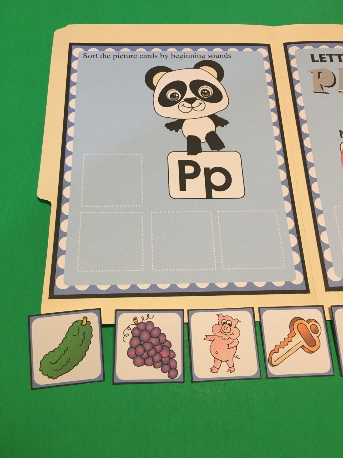 Patrick Panda – Letter Pp – DIY File Folder game – Printed / Uncut