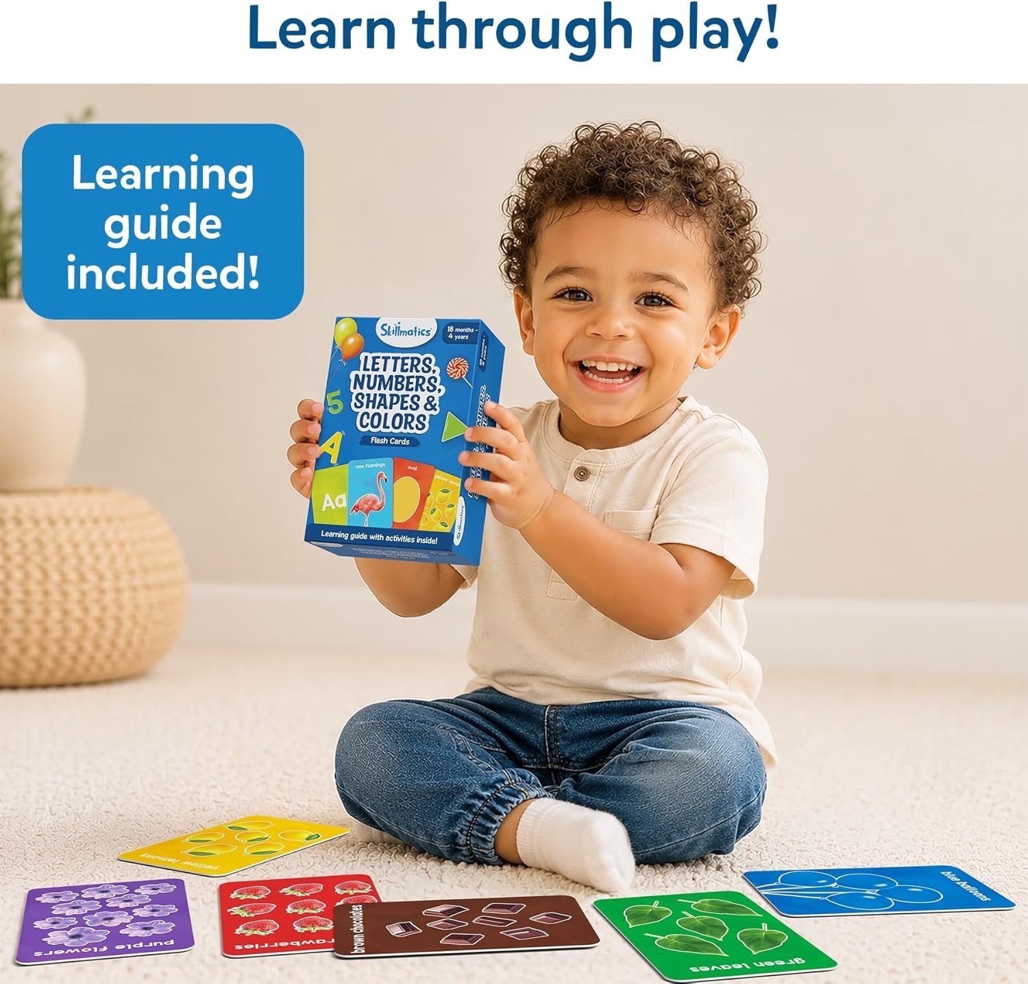 Thick Flash Cards for Toddlers – Letters, Numbers, Shapes & Colors, Montessor…