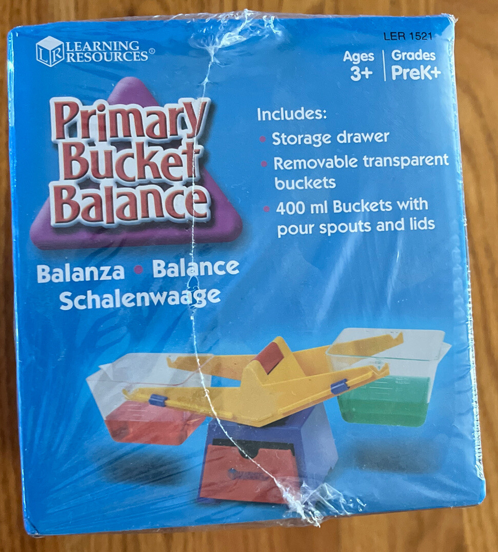 Learning Resources Primary Bucket Balance Measure Solids Liquids Compare Weigts