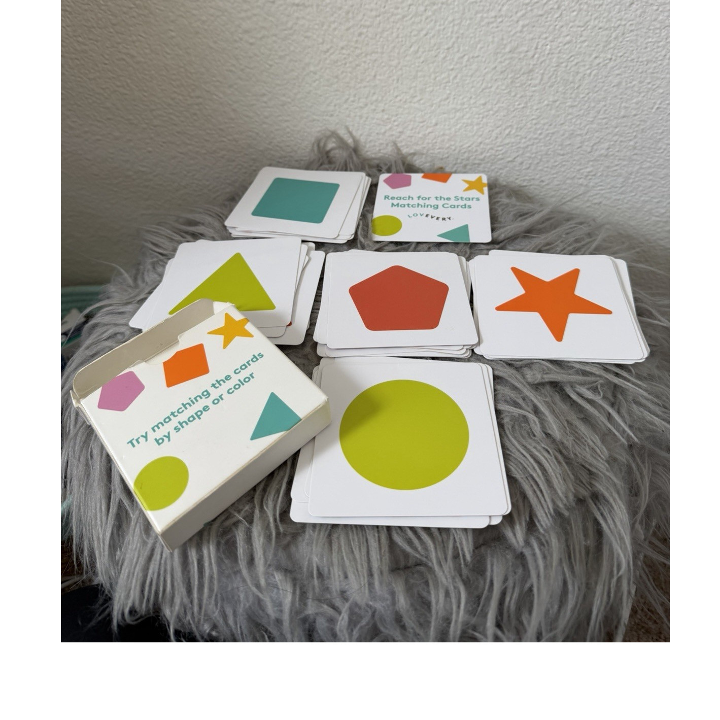Lovevery Matching Cards Set, Shapes & Colors Flash Cards, Age 1-2 Years