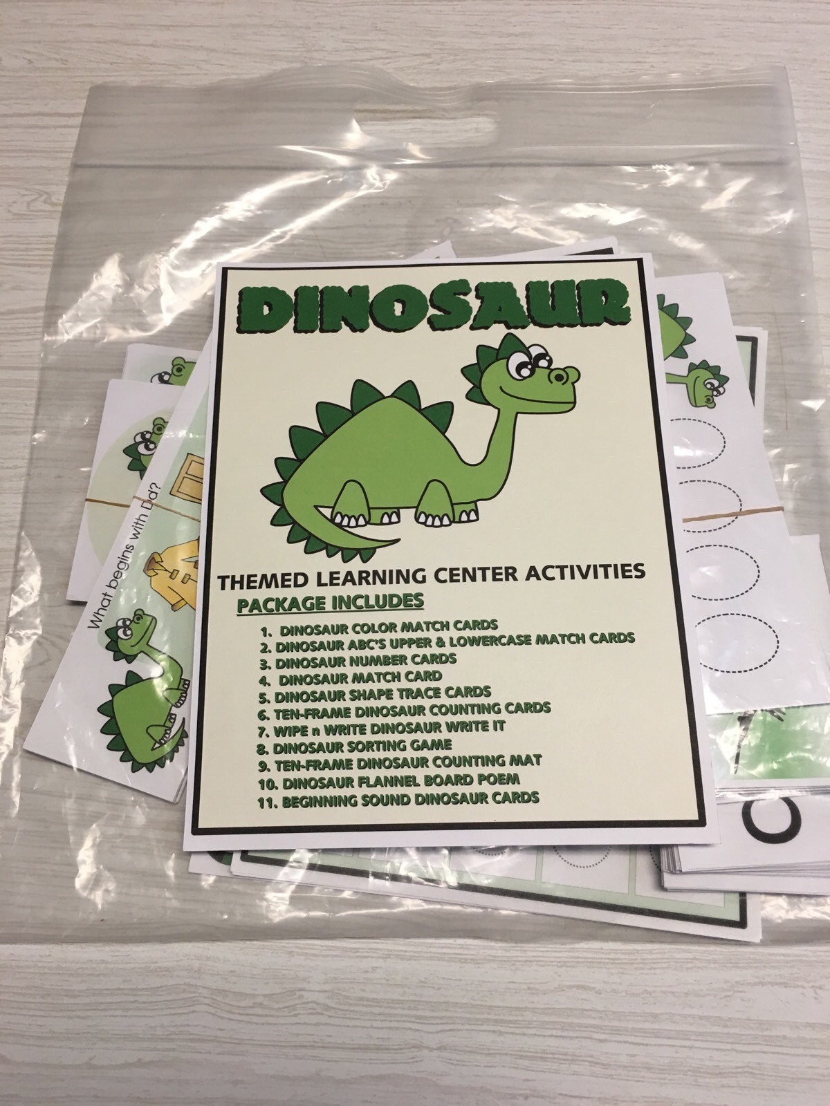 DINOSAUR – THEMED Learning Activities Package -LAMINATED – Teaching supplies