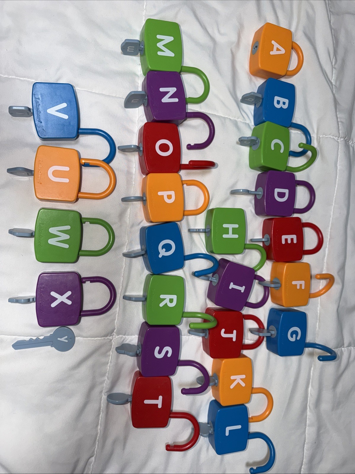 LAKESHORE ALPHABET LEARNING LOCKS WITH KEYS-Upper + Lowercase match *See Details